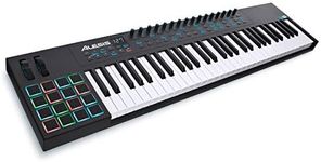 Alesis VI61 - 61 Key USB MIDI Keyboard Controller with 16 Pads, 16 Assignable Knobs, 48 Buttons and 5-Pin MIDI Out Plus Production Software Included