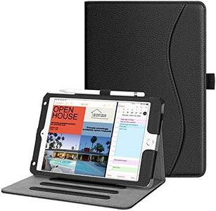 FINTIE Coque pour iPad Mini 5 2019 / iPad Mini 4 - Multi Angles Housse Étui de Protection avec Pachette de Document et Fonction Sommeil/Réveil Automatique, Noir