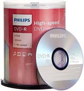 Philips DVD-R 4,7 GB / 120 Min / 16X Tarrina (100 Disc)