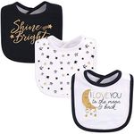 Yoga Sprout Baby Cotton Drooler Bib, metallic moon, One Size