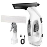 Rechargeable Window Vacuum Cleaner with 150ml Tank, Cordless Window Squeegee for Streak-Free Cleaning on Windows, Mirrors & Tiles