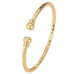 U7 Simple Cuff Bracelet 18K Gold Pl