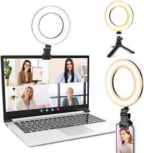 UBeesize Ringlicht Laptop, 6''Ringleuchte mit Stativ&Clip, Videokonferenz Licht 5 Beleuchtungsmodi/5Helligkeiten
