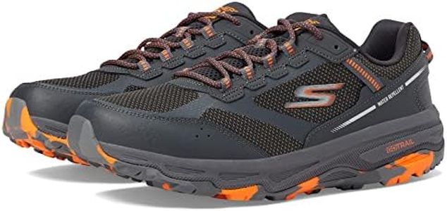 Skechers Men's GOrun Trail Altitude - Marble Rock 2.0 Trail Runner, Grey/Orange, US 11