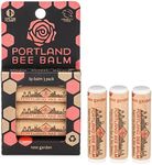 Portland Bee Balm All Natural Handmade Beeswax Based Lip Balm, Rose Garden 3 Tube Pack