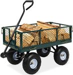 Best Choice Products Utility Garden Cart Wagon for Lawn, Yard w/Heavy-Duty Steel 400lb Weight Capacity, Removable Sides, Long Handle, 10in Tires - Green