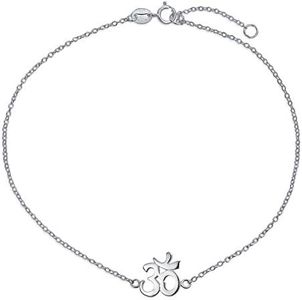 Bling Jewelry Símbolo Sánscrito Yoga Aum Om Ohm Tobillera Encanto Religioso Tobillera Enlace Pulsera De Tobillo Para Mujeres Adolescentes Plata .925 Ajustable De 9 A 10 Pulgadas