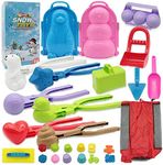 28 PCS Snow Toys，Snowball Maker Tool Winter Snow Toys ,Kit with Handle for Snow Ball Shapes Maker Fights Duck for Kids Toddlers Adults Outdoor Snow Sand Molds.