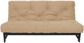 Mozaic Full Size 8-inch Cotton Twill Gel Memory Foam Futon Mattress, Khaki