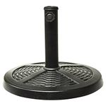 Garden Mile Rattan Effect Garden Parasol Umbrella Base - Heavy Duty Weatherproof Traditional Adjustable Black Resin Umbrella Stand for Patio, Garden, Outdoor, Camping - Black (10Kg)