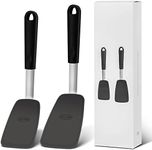 Unicook Upgraded Silicone Spatulas, 2 Pack Egg Turners, 600°F Heat Resistant Silicone Flippers, Kitchen Cooking Utensils, Ideal for Flipping Eggs, Pancakes, Burgers, Crepes and More, Small and Medium