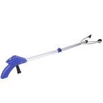 Garbage Picker, Reacher Grabber Pickup Tool, Garbage Collector Reacher Grabber Tool Garden Nabber Leaves Waste Pick Up Tool for Gardens Roads(Blue Handle)