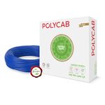 Polycab Green Wire+ 90M coil |1 SQ MM|Heat resistant upto 900 C | Low smoke | Low toxic fumes | GreenPro certified | 99.97% high purity copper | Rodent protection | Eco friendly (Blue)