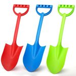 16 Inch Jumbo Beach Sand Toys Shovels Spade For Kids Adults, Gardening Tools Kit Sandbox Sturdy Scoop Durable Heavy Duty Beach Toys for Garden Sand Snow Backyard Summer Gifts Set 3 Pack