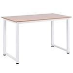 HOMCOM Computer Desk, Writing Table, 120 x 60 x 76cm Workstation for Home Office, Study with Metal Frame, Simple Assembly, White