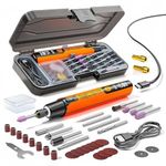 Verilux® Mini Cordless Rotary Tool Kit with 34Pcs Accessories, 5000-16000RPM, 3.7V 6-Speed Adjustable Rotary Tool with LCD Display, Light & Tool Box, Drill Machine for Engraving, Sanding, Grinding