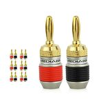 Mediabridge Banana Plugs - Corrosion-Resistant 24K Gold-Plated Connectors - 6 Pair/12 Banana Plugs (Part# SPC-BP2-6)