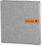 KINGTLE Large Photo Album Self Adhesive 60 Pages with Stickers, DIY Album Scrapbook for 3x5 4x6 5x7 8x10 Pictures (Grey)