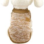 Jecikelon Pet Dog Clothes Dog Sweater Soft Thickening Warm Pup Dogs Shirt Winter Puppy Sweater for Dogs (Medium, Khaki)