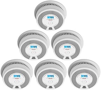 X-Sense Wireless Interconnected Combination Smoke and Carbon Monoxide Detector with LCD Display & 10-Year Battery, Over 820 ft Transmission Range, 6-Pack