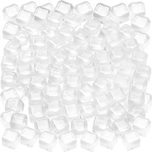 60Pcs Reusable Ice Cubes,Colorful Plastic Ice Cubes,Refreezable Ice Cubes,Non-Diluting Square Cubes,Washable Quick Frozen Ice Cubes for Drinks Cocktail,BPA Free,Purified Water Filled(White)