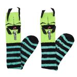 Bioworld Invader Zim Gir 3D Character Fuzzy Plush Knee High Slipper Socks For Women With Non-Slip Sole 1 Pair, Multicolored, One Size