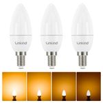 Linkind E14 Dimmable Led Candle Light Bulbs, B35 Small Screw Light Bulb, Warm White 2700K, 470lm, 4.2W (Equivalent to 40W) Energy Saving, SES E14 Candle Bulbs, Pack of 3