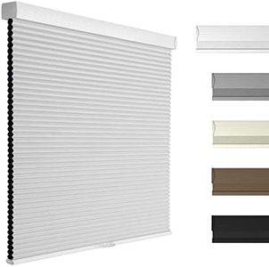 Boolegon Blackout Cellular Shades Cordless Pull Down Cellular Blinds Thermal Insulated Honeycomb Blinds for Windows, White