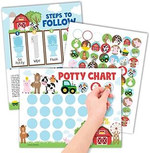 Farm Animals Sticker Chart for Kids Potty Training Chart for Toddlers Boys - Potty Chart for Girls with Stickers, Potty Training Sticker Chart for Girls Potty, Potty Chart for Boys with Stickers