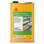 Sika Sikagard Universal 5 Star Wood Treatment – All-In-One Treatment For Wet Rot, Dry Rot, Fungi and Wood Boring Insects – Clear – 5 Litre