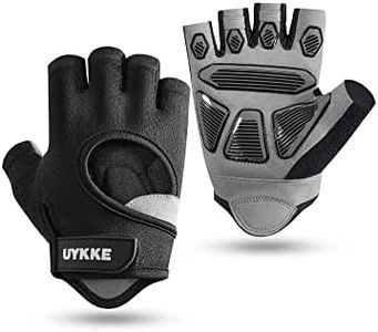 UYKKE Workout Gloves for Men and Women, Exercise Gloves for Weight Lifting, Cycling, Gym, Training, Breathable and Snug Fit (Black, Medium)