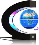 BEBEVOGUE Magnetic Levitating Globe with 7-Color LED Lights, 360° Rotating Floating World Map Lamp, STEM Educational Night Light for Geography Learning, Cool Desk Decor & Unique Gift for Kids & Adults