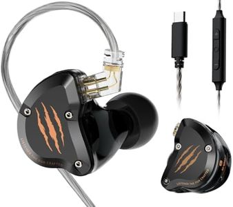 Rythflo in Ear Monitors Headphones, HiFi Wired Earbuds with Noise Isolating, Type-C with Microphone Earphone, IEM Headset with Detachable Recessed 2Pin Cable for Gaming, Musicians, Singer