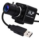 ELP Low Illumination USB Camera HD Manual Zoom 4mm Lens PC Camera for Computer Mini UVC USB2.0 Webcam 0.01lux Industrial USB with Camera 960P AR0130 USB Security Camera for Laptop