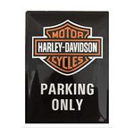 Nostalgic-Art Retro Tin Sign – Harley-Davidson Parking Only – Gift idea for motorcycle fans, Metal Plaque, Vintage design for decoration, 15 x 20 cm