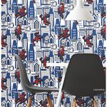 RoomMates RMK12459RL Blue Spider-Man Cityscape Peel and Stick Wallpaper