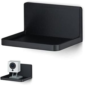 [EOL] Universal Floating Shelf Mount for Security Cameras Baby Monitors Speakers Plants Toys & More Screwless Holder Strong Adhesive Easy to Install, 118mm x 86mm, (SHELF150 - Black) [EOL]