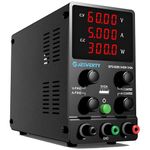 DC Power Supply Variable, 60V 5A Adjustable Switching Regulated DC Bench Power Supply with High Precision 4-Digits LED Display, 5V/2A USB Port, Coarse and Fine Adjustments Jesverty SPS-6005