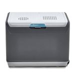 Hi-Gear Thermec 45 Litre Mini Fridge with Integrated Handle & Wheels, 12V In Car Socket & 240V Mains Socket, 45L Electric Cool Box, Large, Portable Cooler, Camping, Travel, Picnics, Festivals, Grey