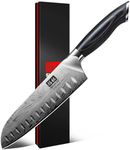 SHAN ZU Kitchen Santoku Knives in Powder Steel, Japanese Knife 20cm Professional Chef Knives High Carbon Carving Knives, Ultra Sharp Kitchen Knives Utility Knife with Ergonomic Pakkawood Handle