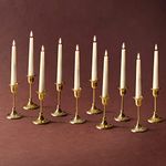 LampLust 7 Inch Flameless Taper Candles - Realistic 3D Flame with Wick, Ivory Real Wax, Flickering LED Flame, Seasonal Home Decor, Automatic Timer, Remote Control and Batteries Included - Set of 10