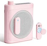 Gicorino Voice Amplifier for Teachers with Dual Magnetic Wireless Lavalier Microphones & Noise Reduction - Bluetooth Portable Rechargeable Speaker for Classroom, Meetings, Yoga, Speeches (Light Pink)
