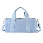 PHSYNI Small Gym Bag for Women Girls & Kids, 16-Inch Mini Duffle Bag with Shoe Compartment, Compact Workout Bags for Sports Travel Swim Dance, Sky Blue