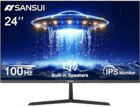 SANSUI 24 inch Monitor, IPS Display Computer Monitor with Built-in Speakers, 100Hz Monitor VESA Mount with HDMI Inputs, FHD Monitor for Home Office (ES-24x3A HDMI Cable Included)