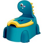 Potty Toilet Potties Training Chair Baby Kids Boys Girls Toddler Dinosaur Urinal Pot Comfortable Children 1-6 Year Old Childrens Infant Toilets Toddlers Animal Pottie with Lid Back Pottys Trainer Blue