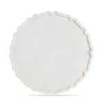 Stone Essential White Marble Round Maroc Platter, Size 12 Inch Dia