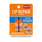 O'Keeffe's Lip Repair Chapstick Stick, Cooling Lip Balm for Dry Cracked Lips, Guaranteed Relief & All-Day Moisture in 1 Use, Lip Chap, 7 Moisturizing Ingredients, 2 Pack