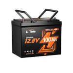 LiTime 12V 100Ah Group 24 Bluetooth LiFePO4 Battery, Deep Cycle Lithium Battery, Built-in 100A BMS with Low-Temp Protection, Max.15000 Cycles, Perfect for RV, Solar System, Trolling Motors etc.