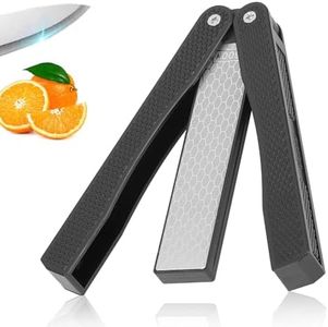 Aiguiseur Couteaux, affuteur de couteaux, Diamant Double Face Pierre Aiguiser, Affûteur Diamant Pliable à Double Grain d’affûtage Épais/Extrafin 400/600 Grit pour Cuisine Jardin Outils de Plein Air