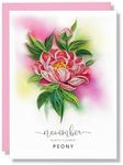 TUMYBee Flower Birthday Card, Peony Quilling Card, 5inx7in Card for Women Born in November, Birth Month Flower Card, 12 Month Birthday Decoration for Mother, Grandmother, for Him and Her (November)